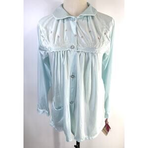 Vintage Heiress Victorian Sleep Night Shirt Embroidered Nylon New Pinup Size 34